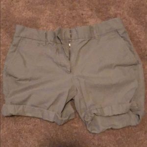 Gray khakis shorts.